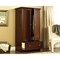Tall Wooden Wardrobe Armoire in Rustic Cherry with Garment Rod and Drawer for Bedroom Storage
